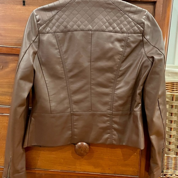 Jackets & Coats | Baccini Brown Small Vegan Leather Jacket | Poshmark